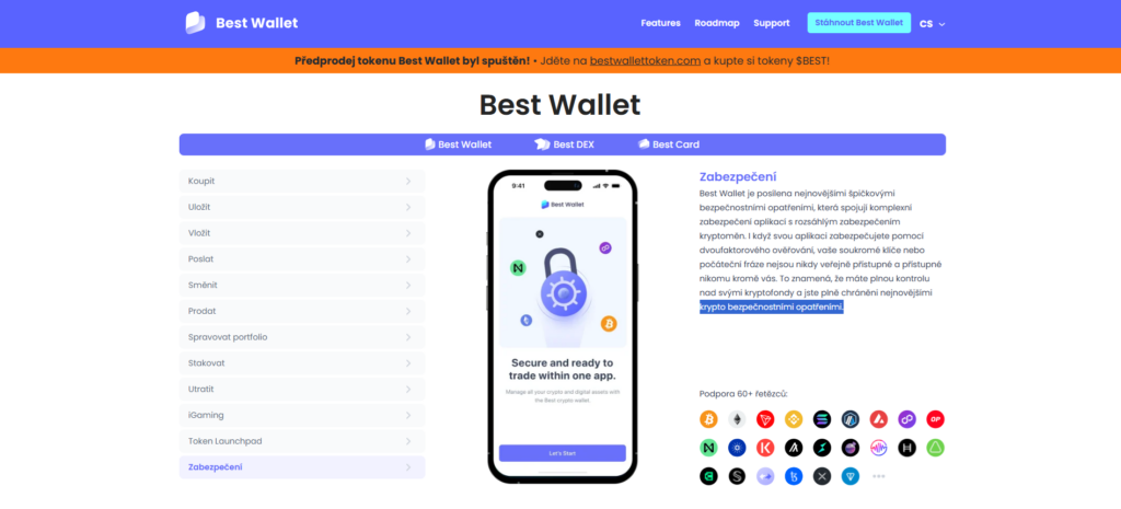 Zabezpečení platformy Best Wallet