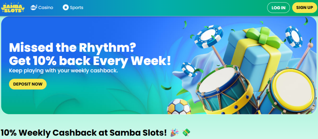 Casino bonus cashback Samba Slots