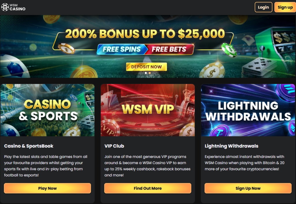Casino bonus a výhody casina WSM