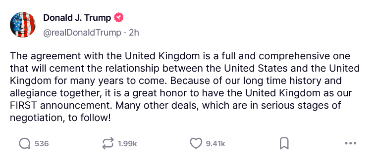 Příspěvek donalda trumpa na truthsocial