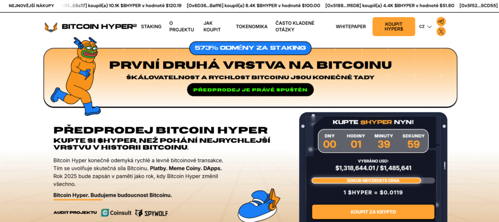 Úvodní stránka projektu Bitcoin Hyper