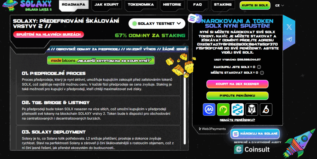 Roadmapa projektu Solaxy