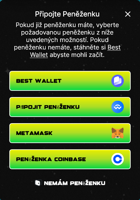 Solaxy připojení peněženky