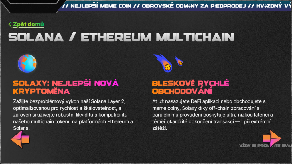 solaxy a klíčové body projektu