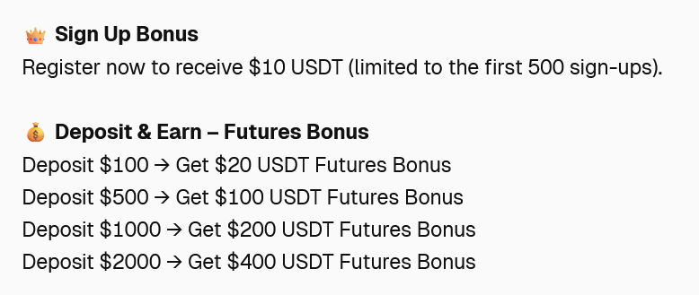 bitunix bonus za registraci