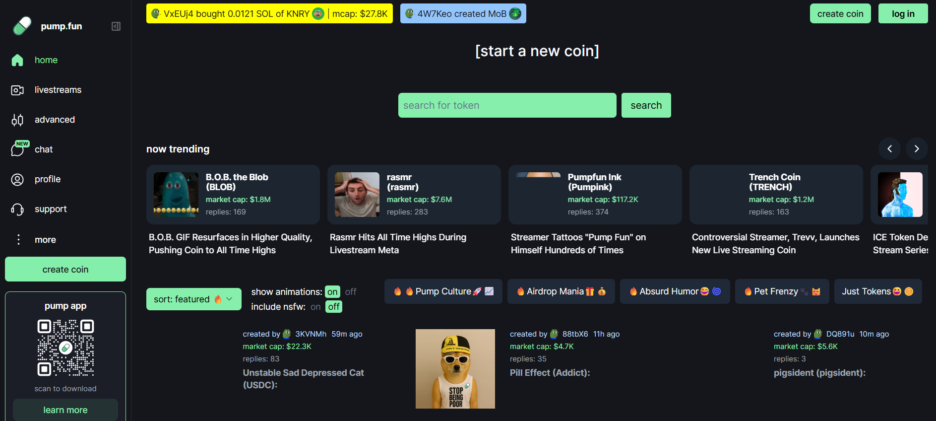 Pump.fun platforma