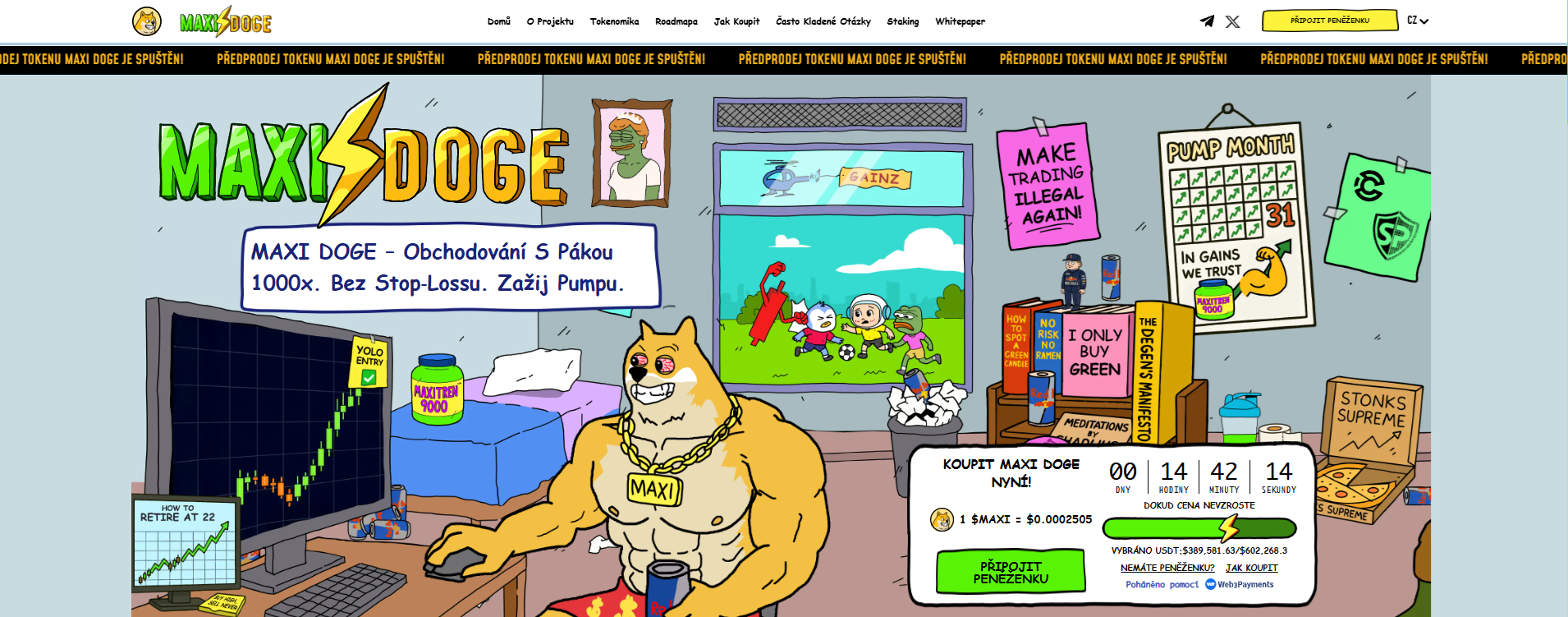 Oficiální web projektu Maxi Doge