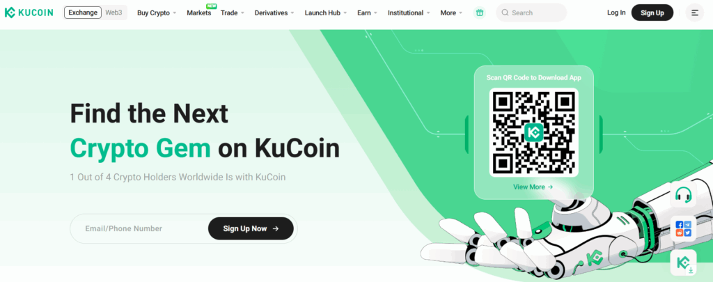 Registra u krypto burzy Kucoin
