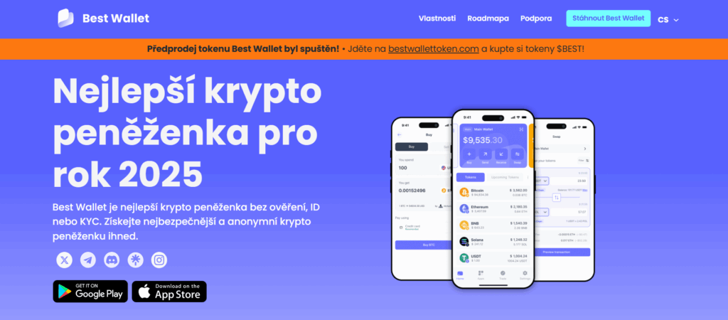 Oficiální web peněženky Best Wallet
