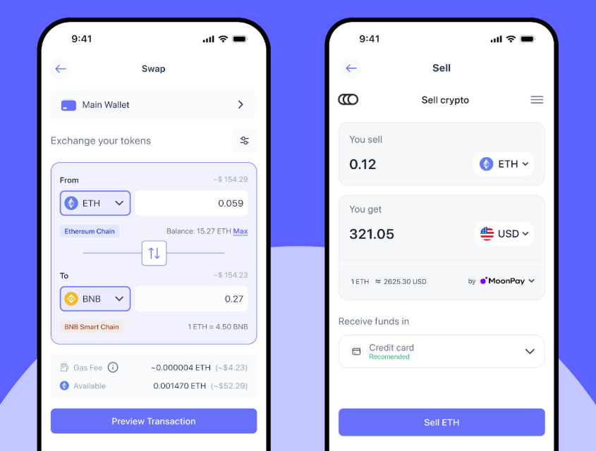 Uživatelské prostředí aplikace Best Wallet