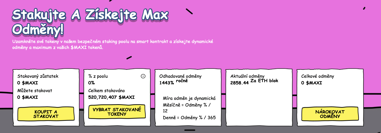 Staking token $MAXI.