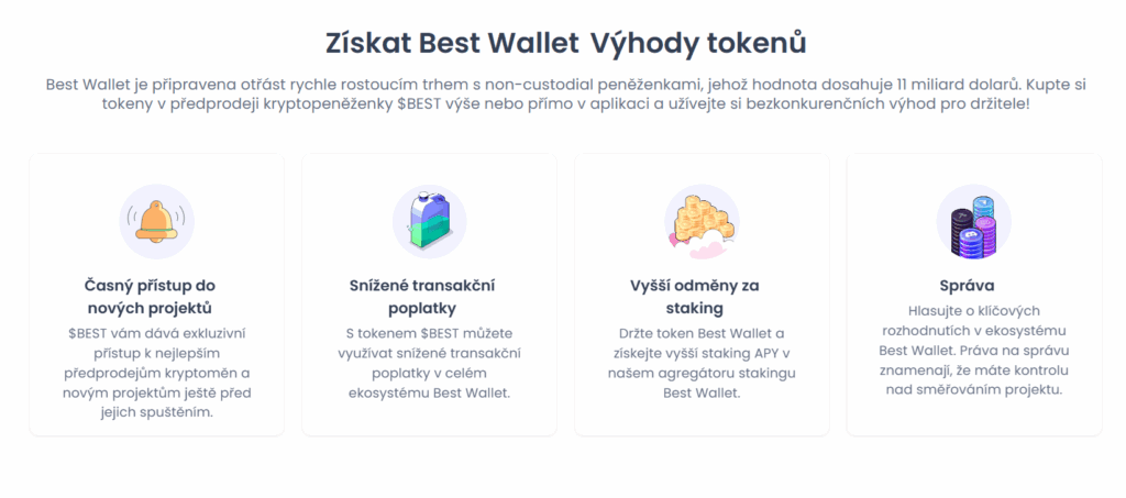 Výhody držení Best Wallet Tokenu
