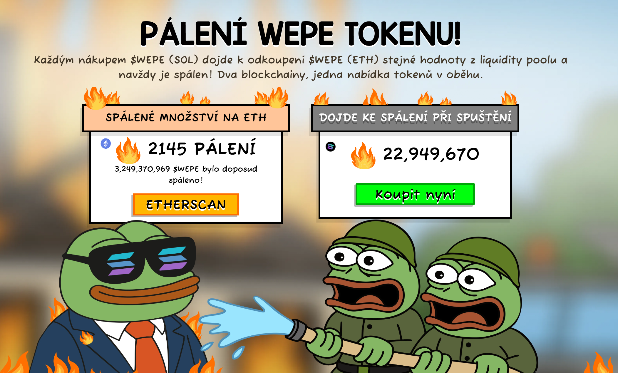 Pálení tokenu WEPE