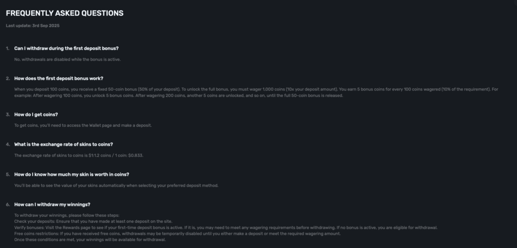 SkinsLuck FAQ