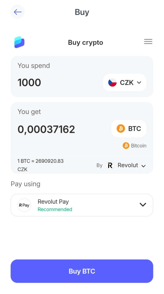Dokončení nákupu v Best Wallet