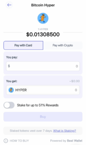 Poslední krok v nákupu BTC Hyper