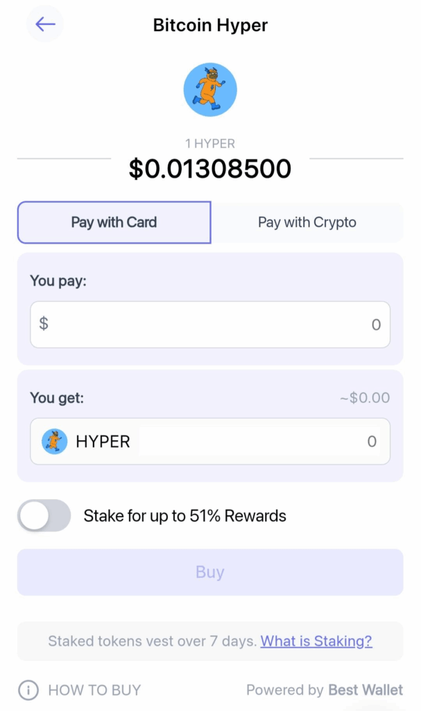 Poslední krok v nákupu BTC Hyper