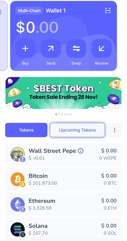 Nákup Best Wallet Tokenu v peněžence