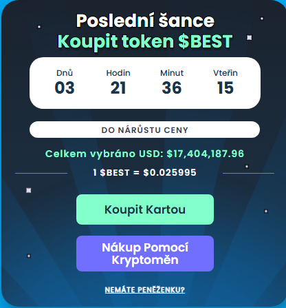 Předprodej Best Wallet Token končí za 4 dni