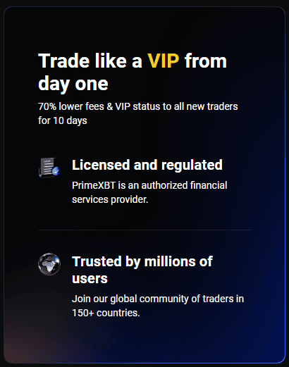 VIP výhody u Prime XBT