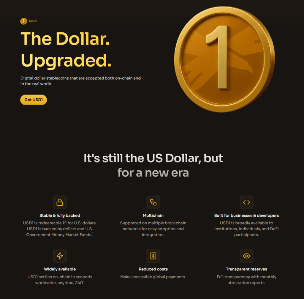 World Liberty Financial USD1 a jeho využití