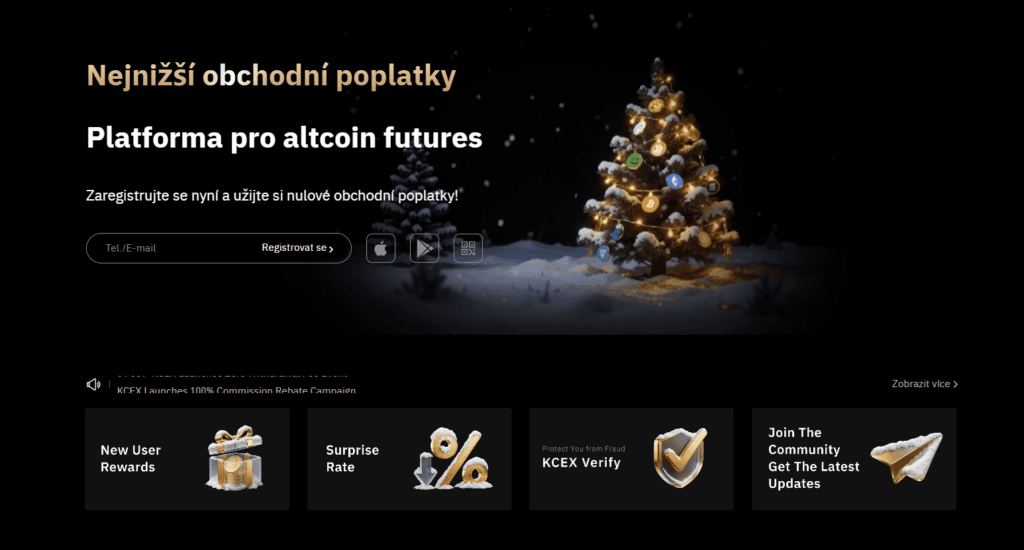 KCEX broker na kryptoměny nabízí nízké poplatky na futures obchodování
