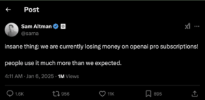 Sam Altman - Open AI loses money on pro subscription (1)