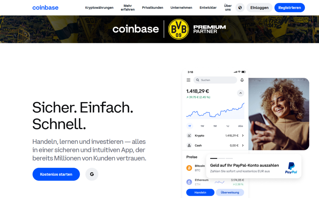coinbase startseit