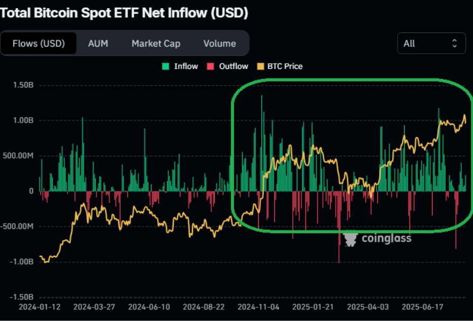 bitcoin spot etf net flow