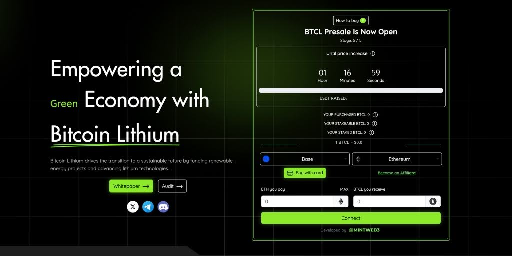 Bitcoin Lithium Takes the Market by Storm, Selling Out First Presale Stage in a few Days!