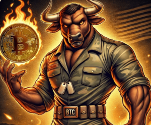BTC Bull Token Flaming Bitcoin