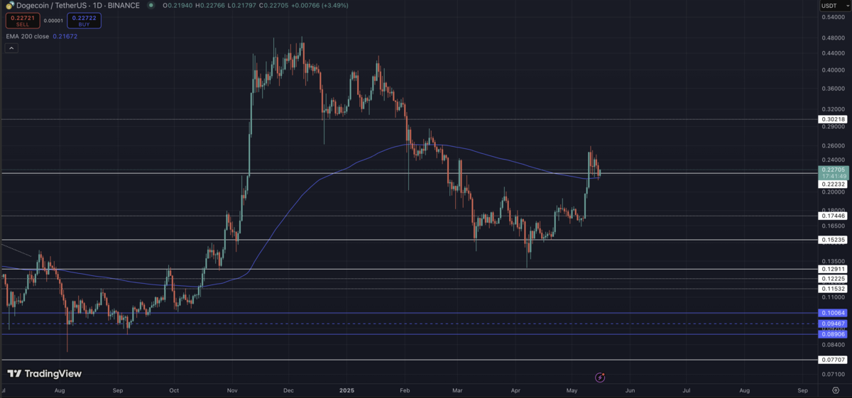 DOGE/USDT Chart on TradingView