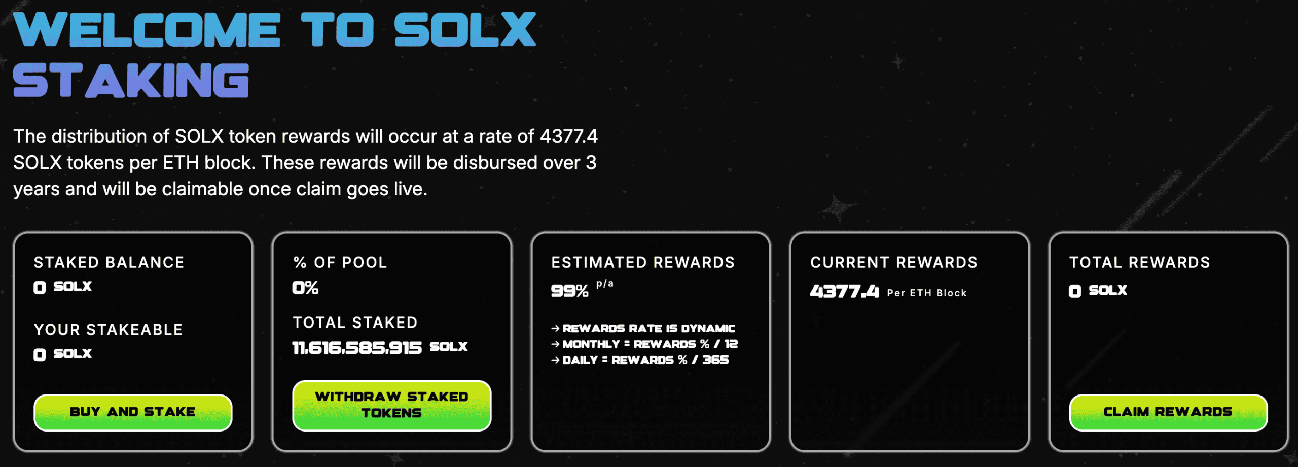 SOLX staking