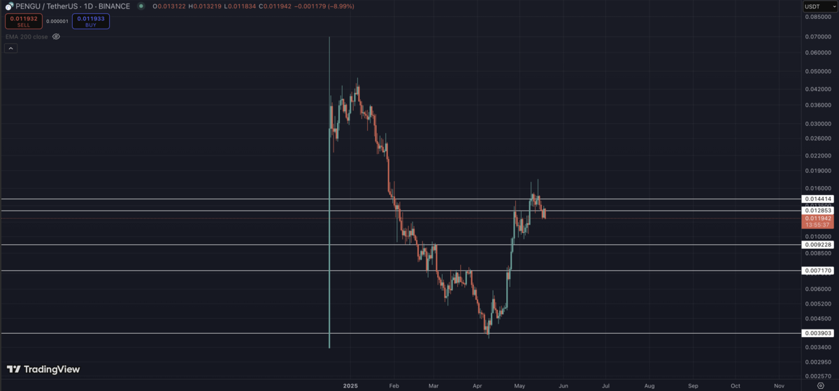 PENGU/USDT Chart on TradingView