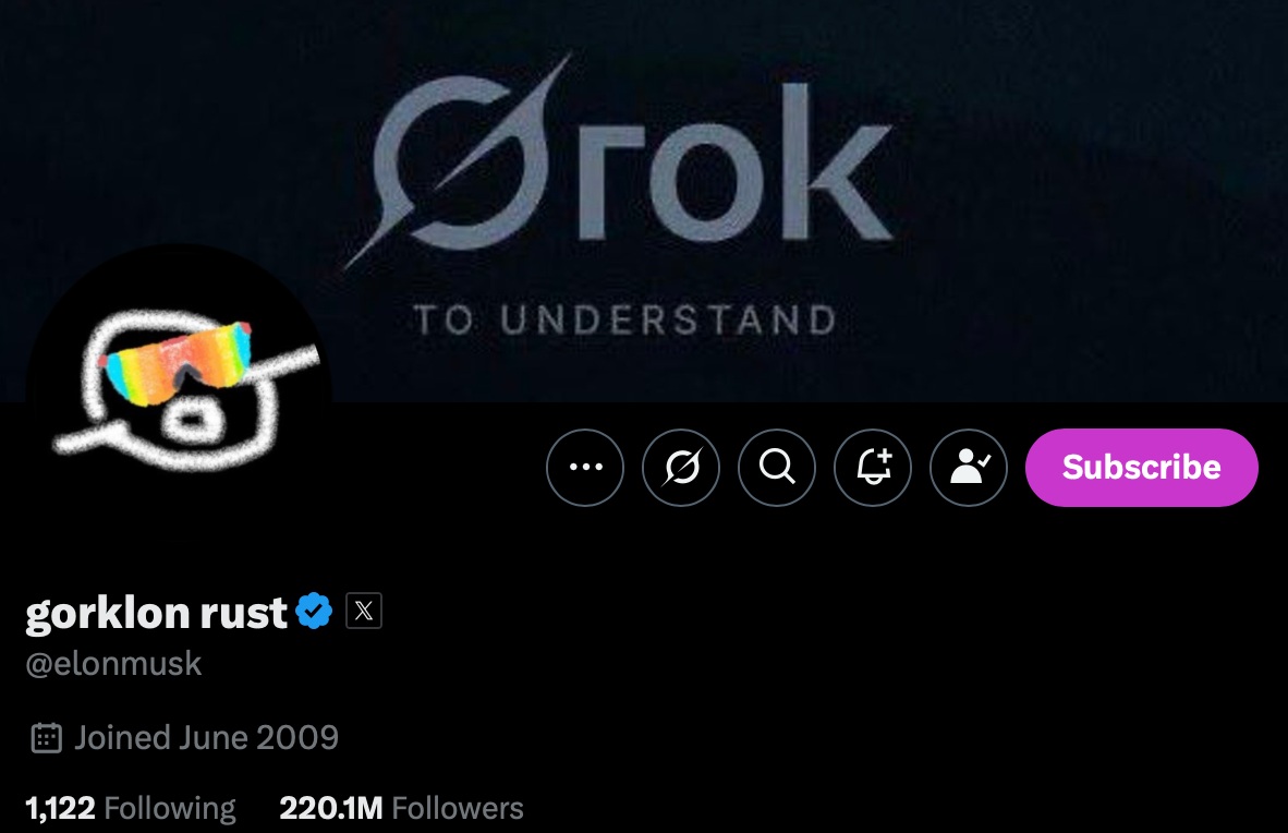 elon musk's X account