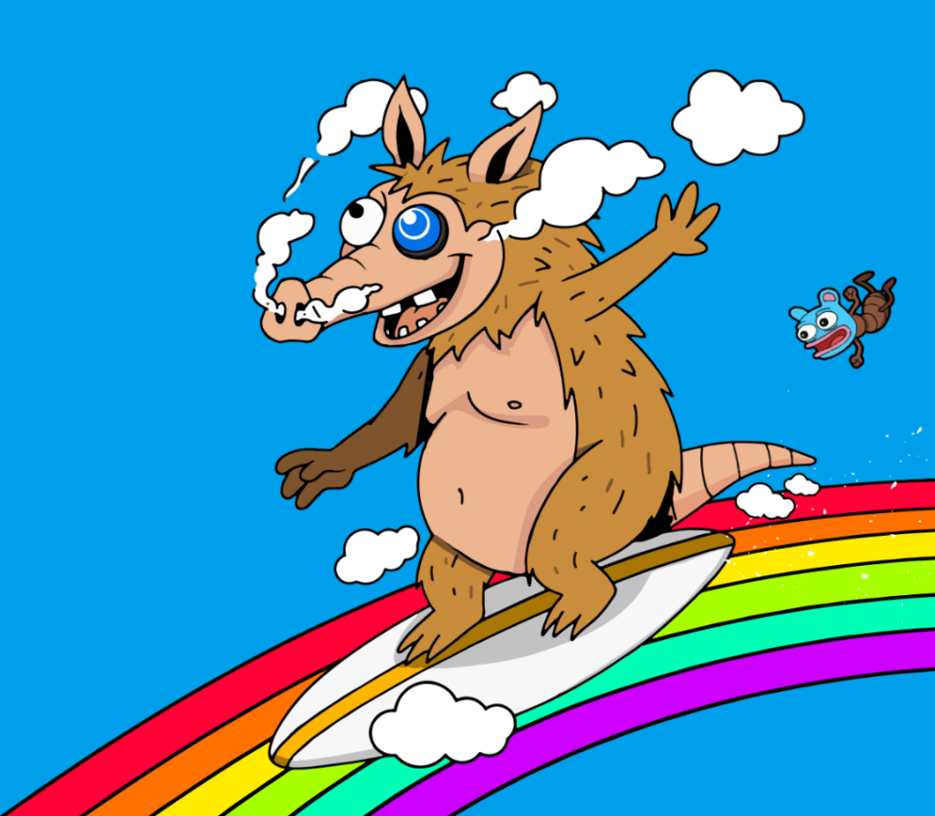 Snorter Token Mascot Surfing
