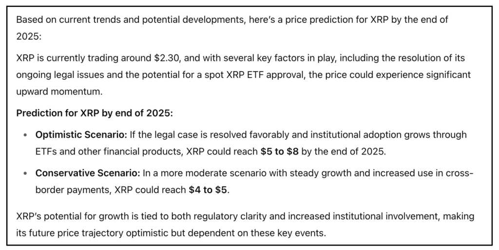 ChatGPT Predicts XRP Could Reach $5 After Legal Clarity