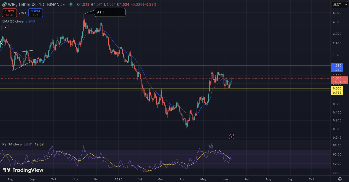 Dogwifhat/USDT Chart on TradingView