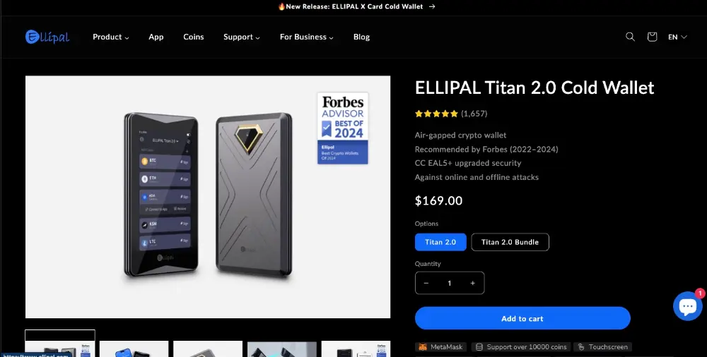 Ellipal Titan 2.0 Cold Wallet