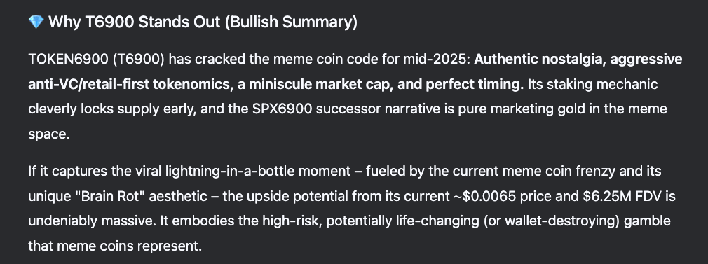 TOKEN6900 price prediction from DeekSeek AI