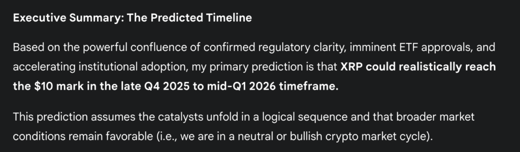 Gemini's XRP price prediction