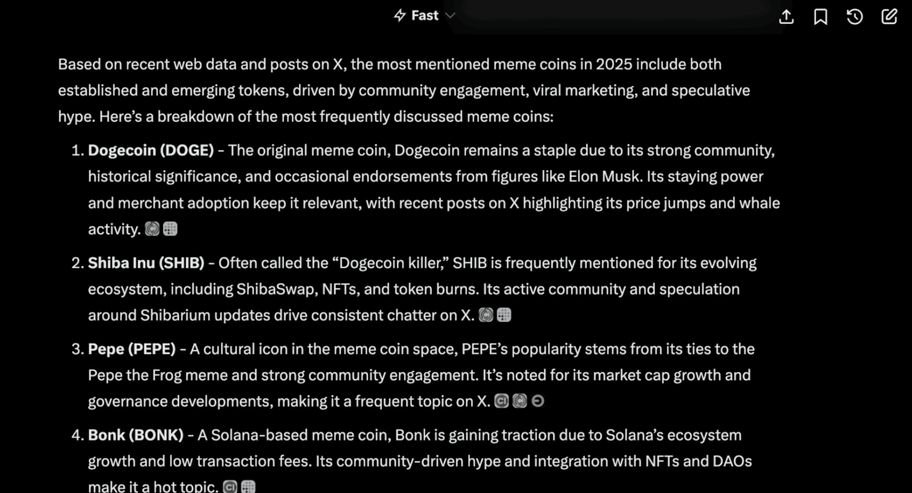Elon Musk’s AI Grok Unveils the High Meme Cash to Hold an Eye on in 2025 – CryptoDnes EN