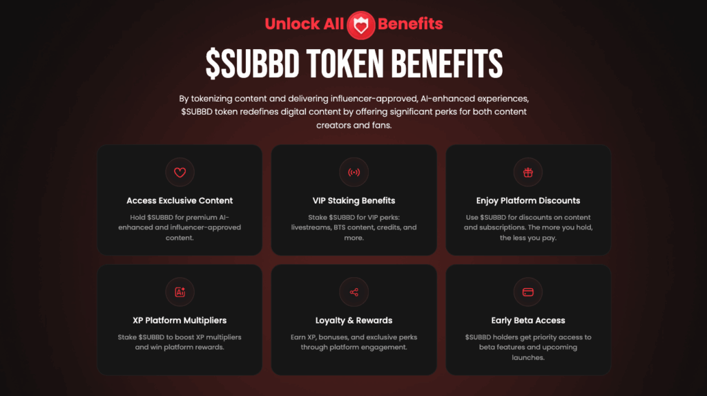 SUBBD token benefits