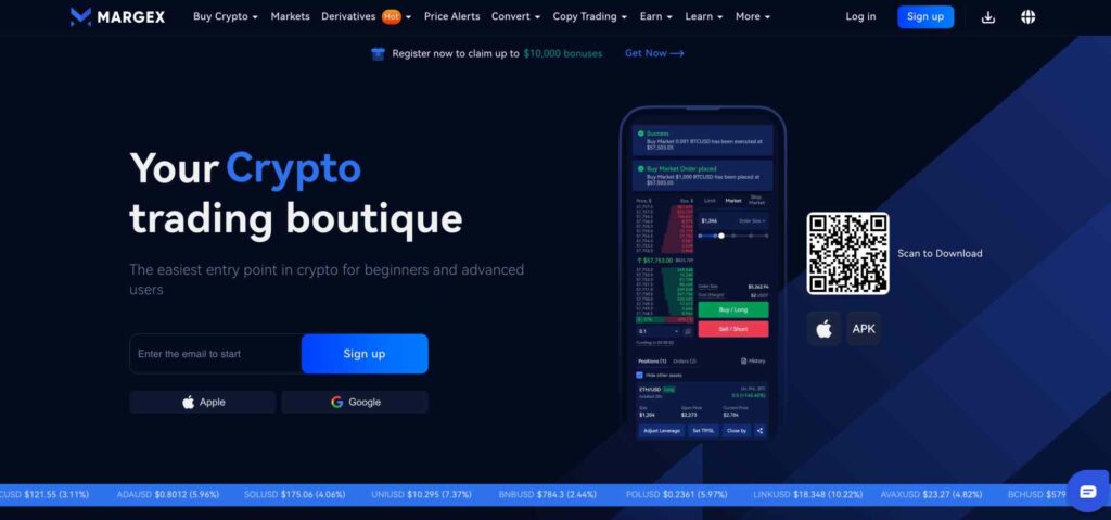 Margex futures crypto trading boutique.