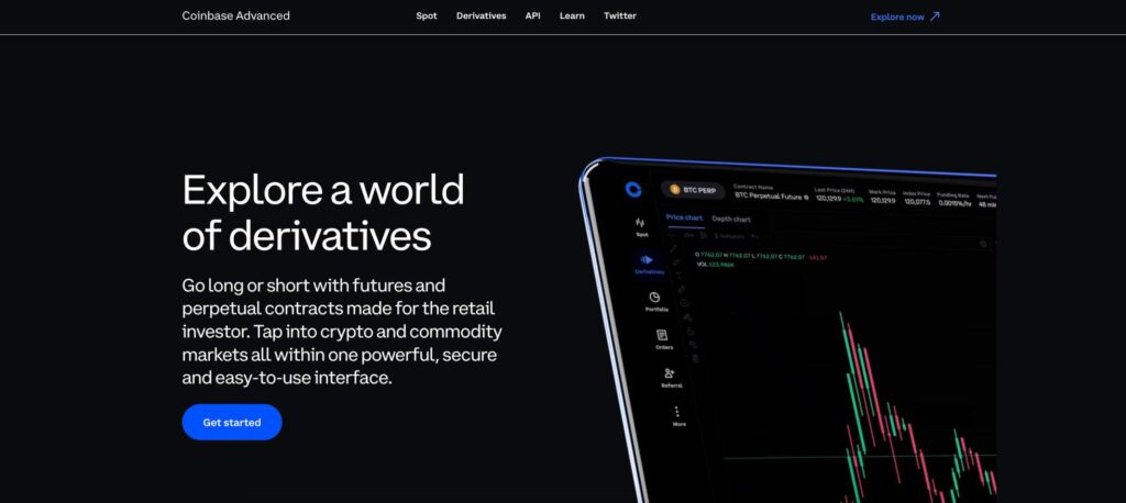 Coinbase Advanced crypto futures and perpetual contracts.