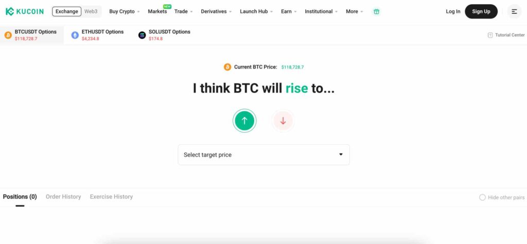 KuCoin BTC options simple