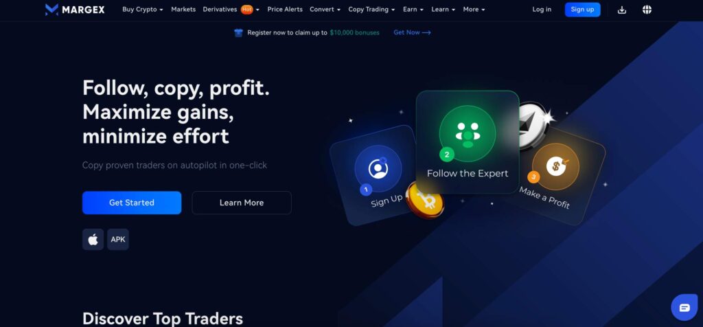 Margex copy trading 100x leverage futures