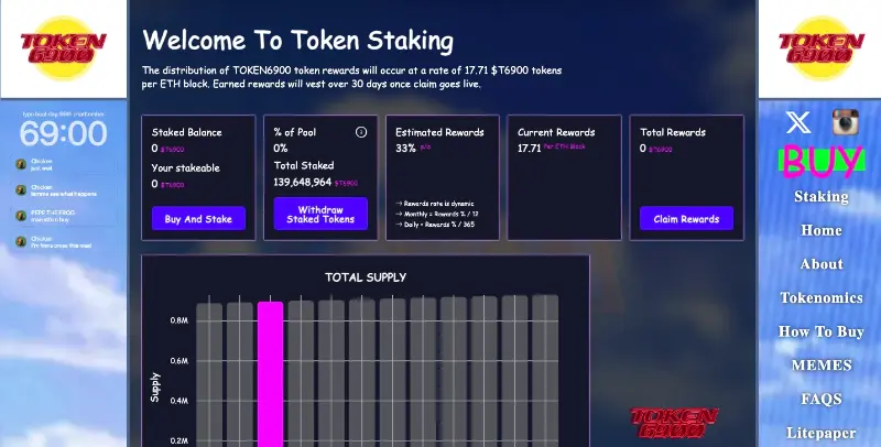 TOKEN6900 staking rewards