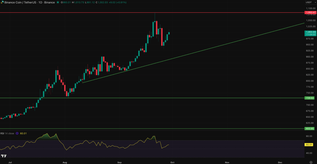 3 altcoins to watch bnb price prediction chart-min
