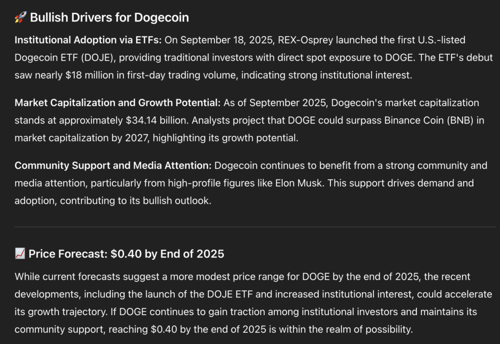 ChatGPT Doge Price Prediction 2025 2